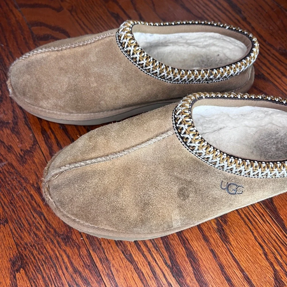 UGG Tasman Suede Slippers Chestnut Brown 1019066K Kids Size 4 Mens 4 Womens 6‎